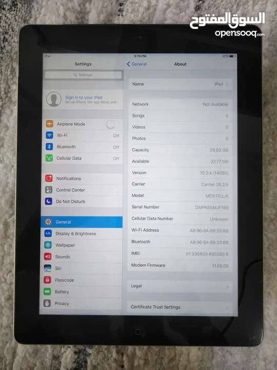 iPad 4 WiFi + cellular with facetime