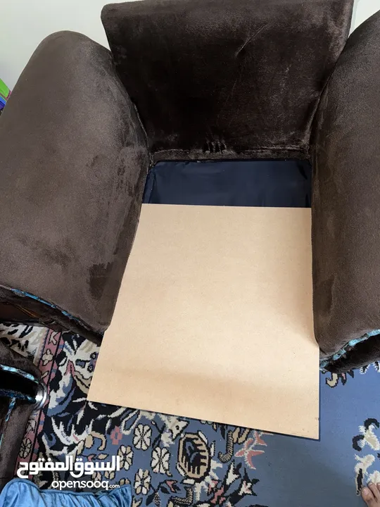طقم كنت نفخ أمريكي 7 مقاعد لون بني وأزرق تركواز