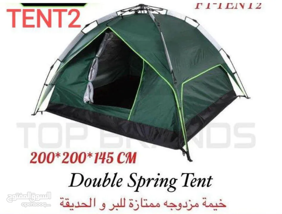 خيمة مزدوجة ممتازة للبر والحديقة  تتسع ل 3-4 أشخاص خيمة الفتح التلقائي سهلة الإعداد موديل F27418  ال