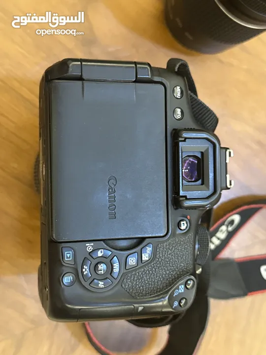 Canon eos 750d with kit lens and canon zoom lens ef 75-300 mm and the real battery and charger