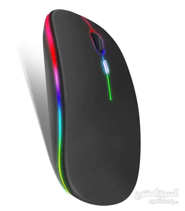 Microkingdom BT3000 2.4G Rechargeable Wireless Bluetooth Mouse RGB Light ماوس وايرليس مع ماوسباد