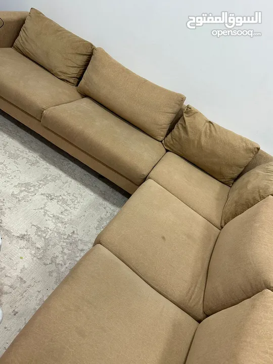big sofa with coffee table