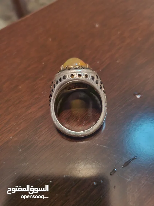 خاتم فضة عقيق اصلي 100% 100% original agate silver ring