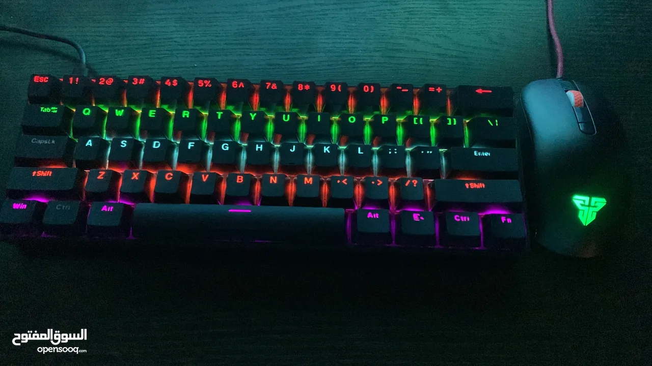 كيبورد bajal وماوس fantech اصلي rgb