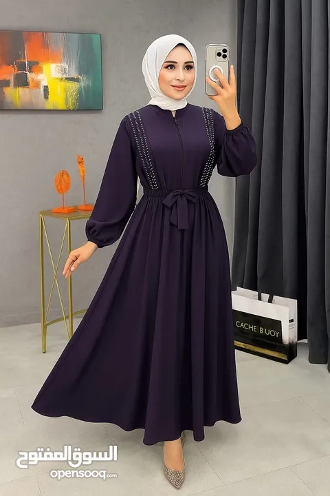 عباي ستاتي استراس عباية العيد كم بلاسيه  وزن 50 لل 110
