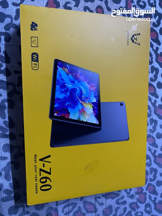 تابلت VIKUSHA  V-Z60 للبيع استعمال خفيف معًا الكرتونه واغراضو وكيبورد وقلم وماوس والكفالة لسا شغاله