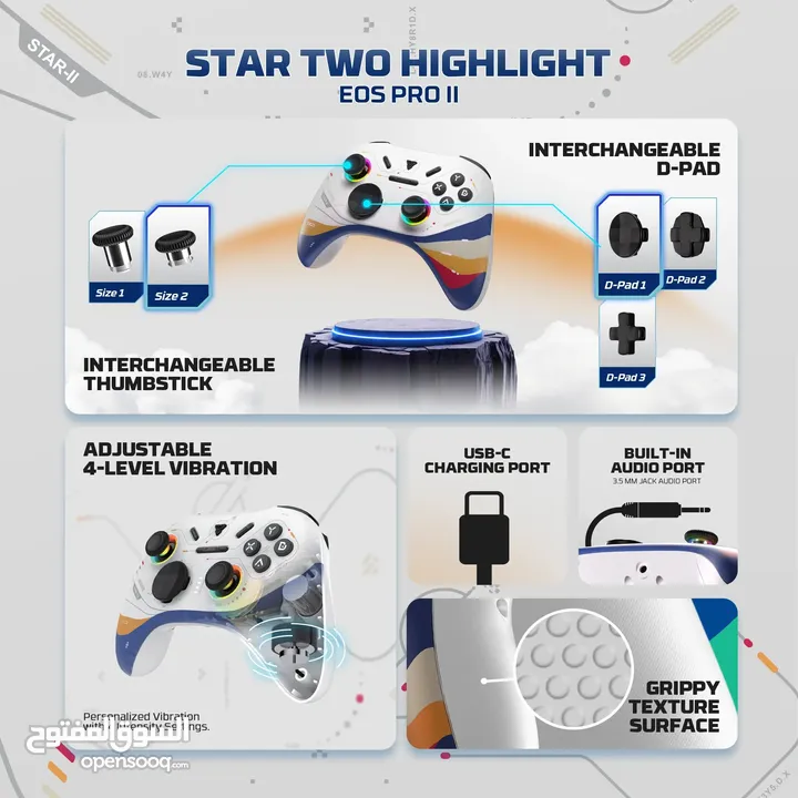 FANTECH EOS PRO II S WGP15 V2S MECHANICAL BUTTONS WIRELESS GAMEPAD يد تحكم فانتيك ميكانيكل جديدة