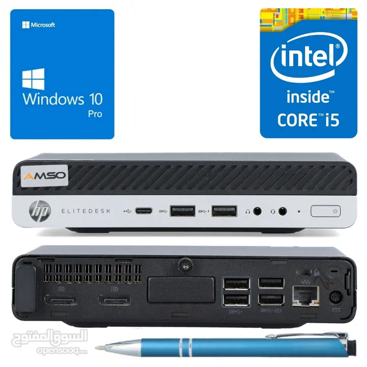جهاز كمبيوتر اتش بي ميني فائق السرعة الجيل السادس HP Mini PC 800 G3 6TH GEN 8GB RAM 256GB SSD NVME