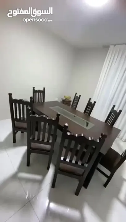طاوله سفره 8 كراسي خشب ثقيل تفصيل