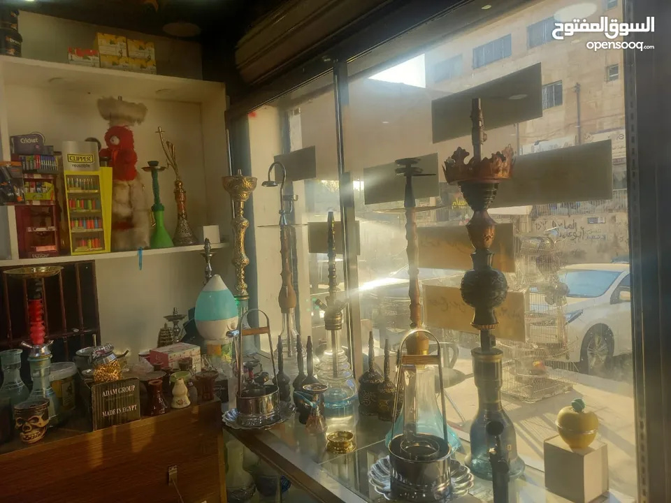محل لوازم ارجيل وتدخين على خط سرفيس العبداللات كامل مع ديكور وكاميرات مراقبه واجار مقبول جدا
