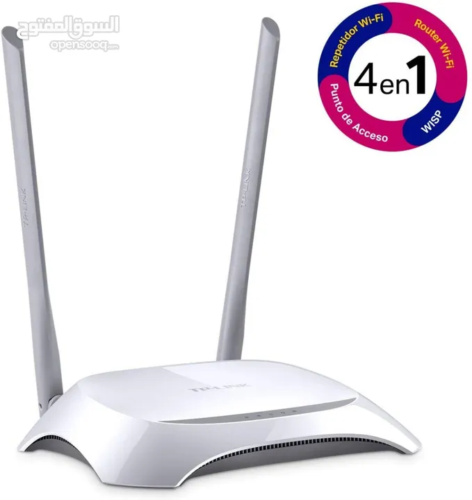 راوتر ومقوي اشارة وموزع الاشارة لمسافات  TP-Link N300 Wireless Wi-Fi Router 4 IN