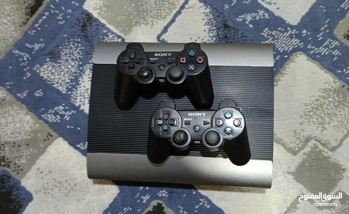 بلايستيشن 3 سوبر سليم + 2 دراع + 20 لعبة – بحالة ممتازه