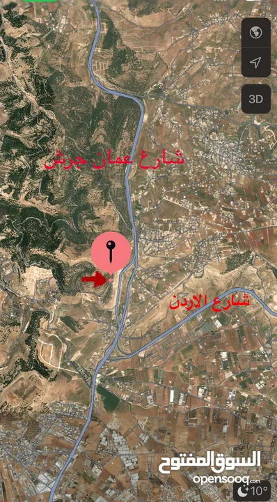 ارض للبيع  عمان شارع الاردن تقاطع شارع الاردن مع شارع عمان-جرش  الرئيسي ملاصقه لغابات وصفي التل