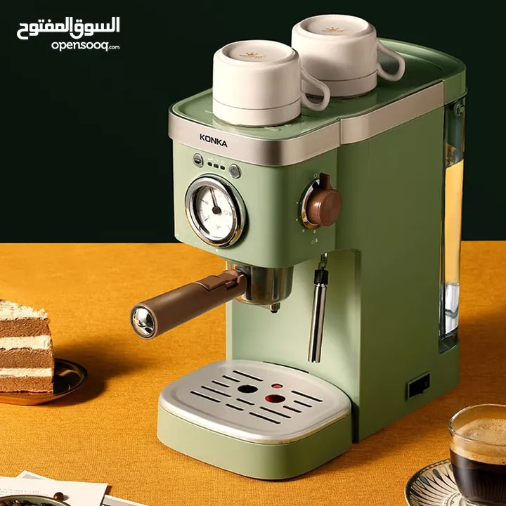 KONKA Espresso Machine Coffee Machine with Foaming Milk Frother Wand Double