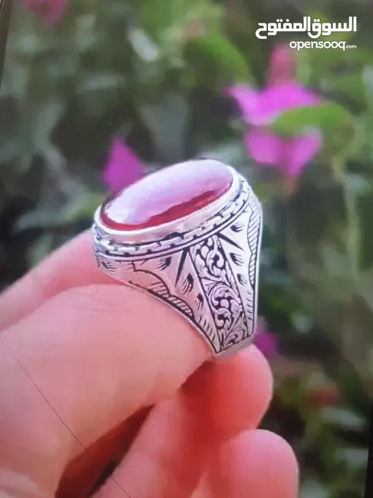 خواتم عيار 925 يمنيه شغل يدوي مع احجار كريمه عقيق يمني للبيع