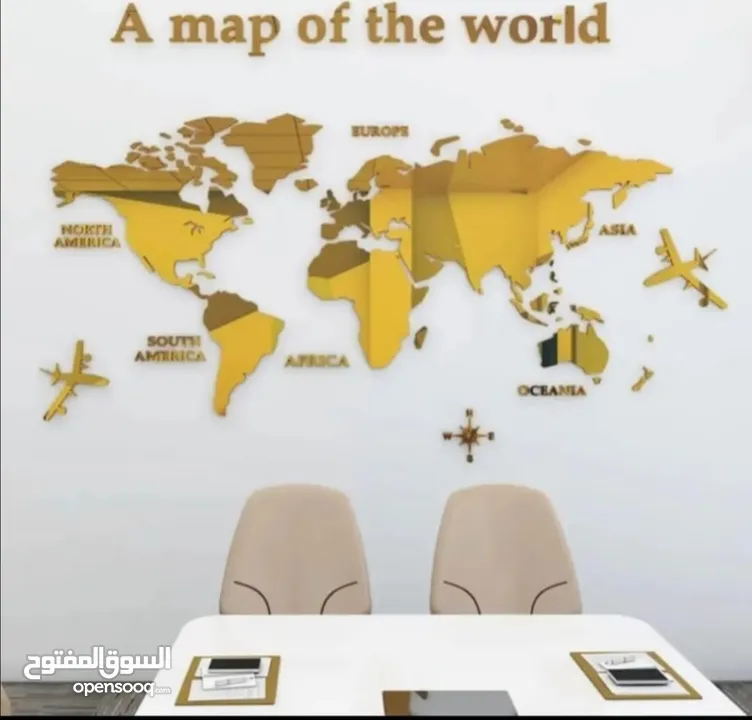 متوفر خريطة العالم باحجام مختلفة خشبية او اكرلك