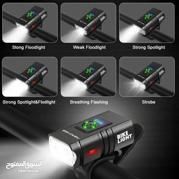 ضوء بسكليت امامي قابل للشحن usb rechargeable bicycle headlight