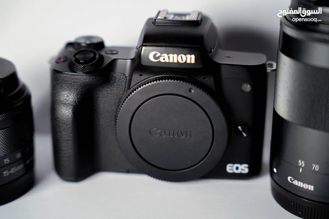Canon M50 Mark II + عدستين + بطاريتين – بحالة ممتازة