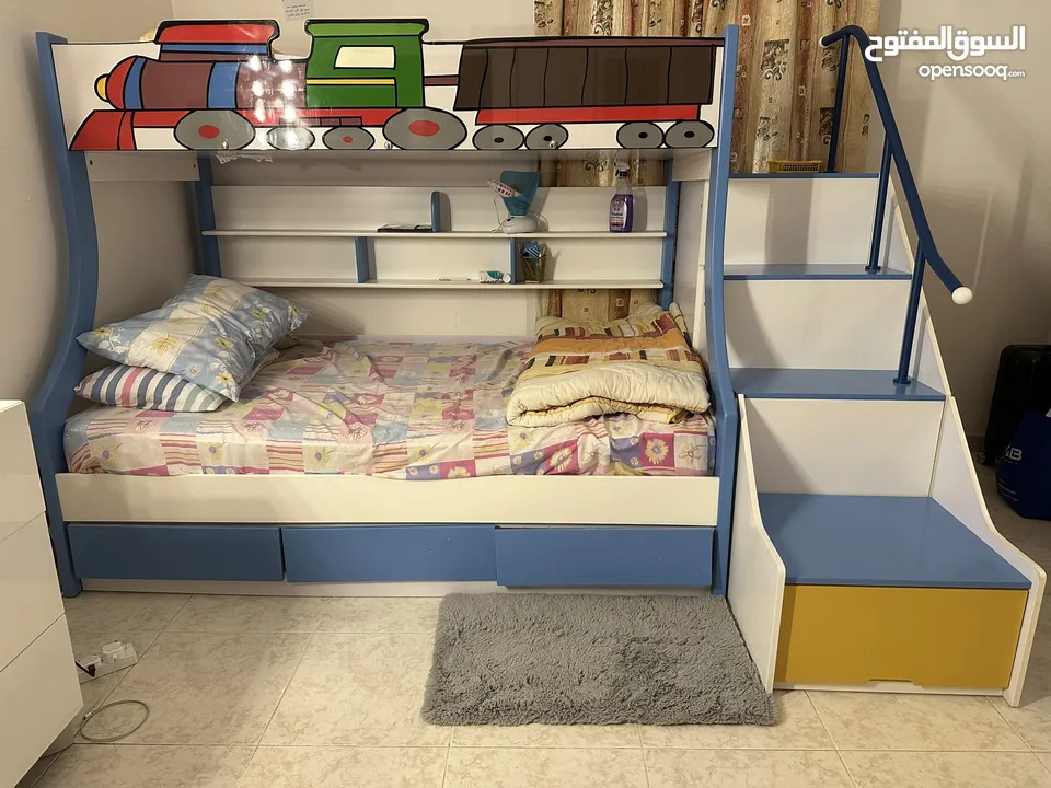 Bunk Bed with 2 mattress + 7 storage space for OMR 80 (Negotiable)
