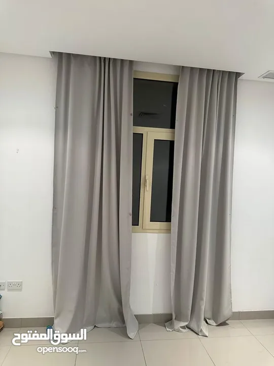 2 Roll Curtains - from abyat, 1 slide curtain from IKea with rod -  (215649924) | السوق المفتوح