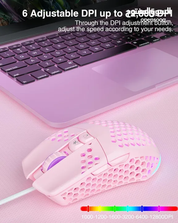 SOLAKAKA SM900 Wired Gaming Mouse with Honeycomb Shell USB ماوس سلكي للالعاب بألوان مختلفة