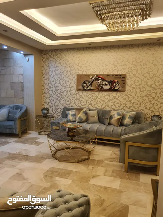 شقة ارضية مساحة 240 متر مع حديقة وتراس 180 متر