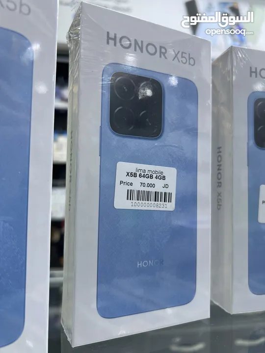 Honor X5b ( 64 GB / 4 GB RAM) هونور اكس 5 جديد مسكر بالكرتونة كفالة الوكيل في الاردن سنة كاملة