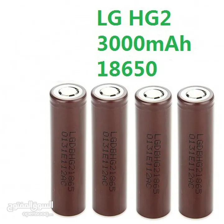 بطاريات LG اصلي ليثيوم18650  LG HG2 3.7V 3000mAh 20A Discharge Li-ion Battery