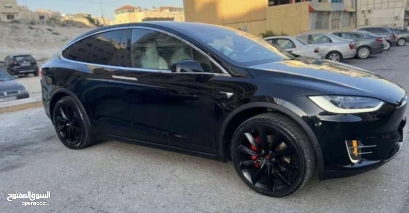 Tesla model x 2019 long range dual motor  فحص كامل+ الها كرت بالشكركه