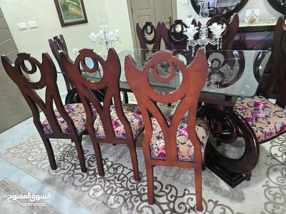 غرفة سفرة زجاج سكوريت