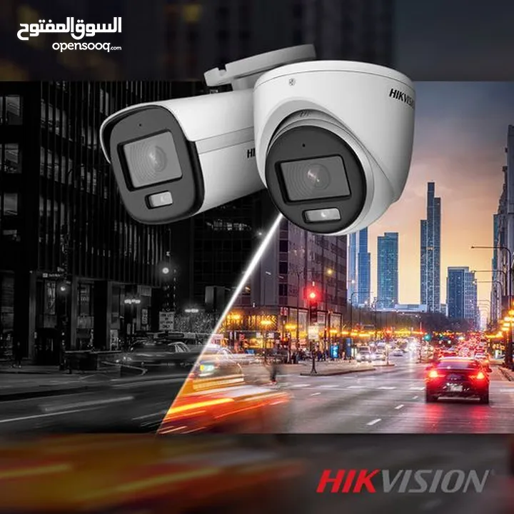 كاميرات مراقبة 2 ميجا بكسل ملون 24 ساعة 4 كاميرات مكفولة 2 سنة HIKVISION 2MP Colorful Bullet Camera