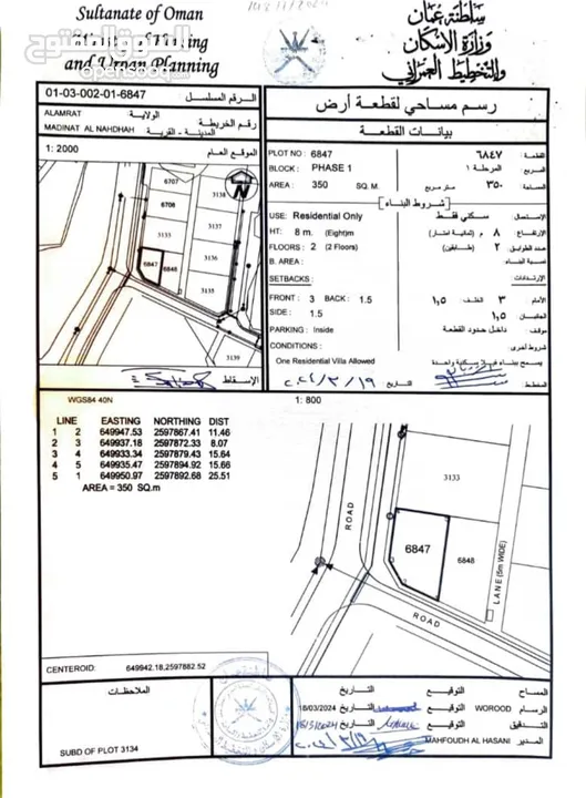 أرض سكنية في العامرات مدينة النهضة الاولى