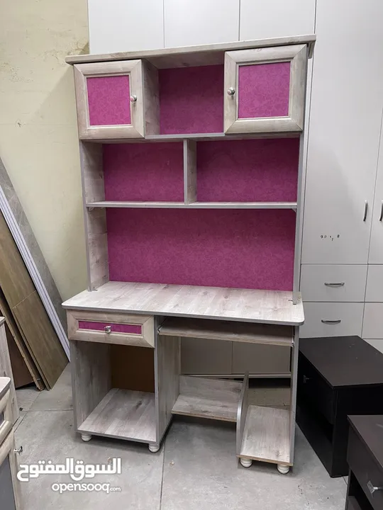 غرفة نوم بتختين مفرد وكومدينة ومكتبة وخزانة سعر حرق