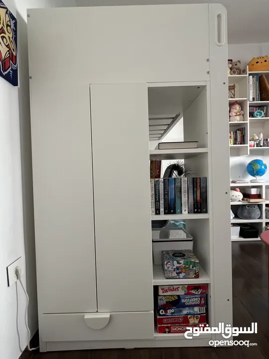 IKEA SMÅSTAD Loft bed, white with frame/with desk with 3 drawers, 90x200 cm