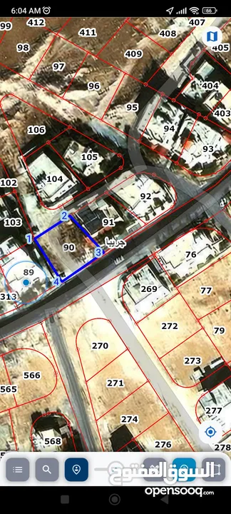 قطعة ارض 516م للبيع على الشارع الرئيسي في ضاحية المدينة المنورة مقابل مسجد احمد ياسين