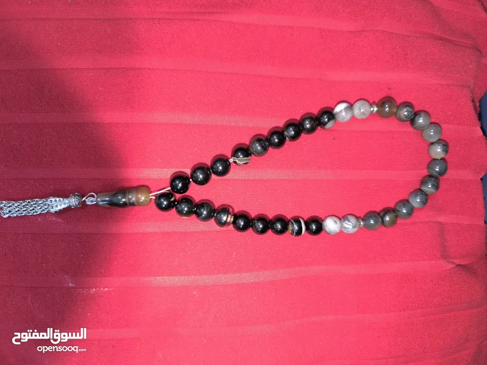 مسبحة عقيق أصلي 33 حبة للبيع