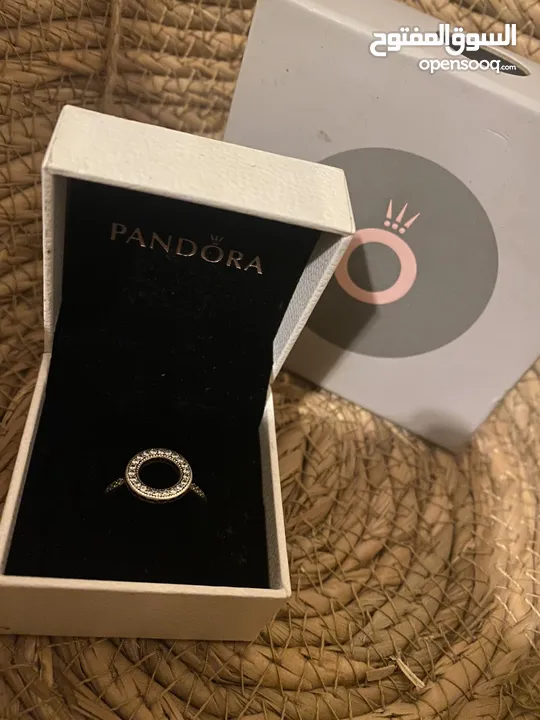 PANDORA SIGNATURE SILVER RING WITH CLEAR CUBIC ZIRCONIA