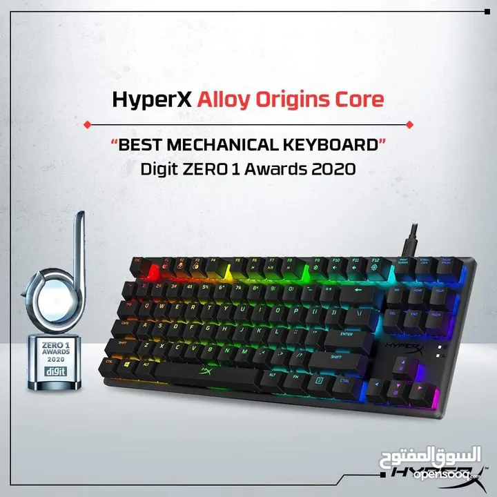 HyperX Alloy Origins Core - Tenkeyless Mechanical كيبورد هايبر أكس اصلي جديد بسعر حصري