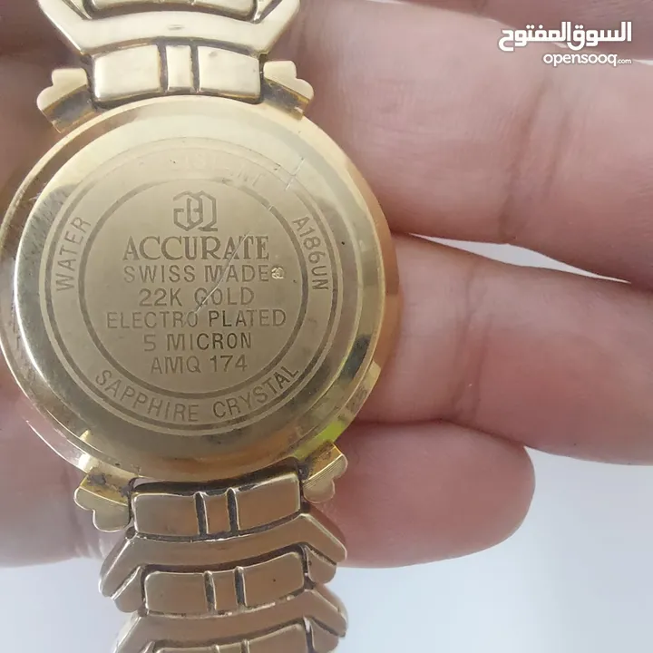 ساعة accurate أكيوريت مطلية بالذهب.. سويسرية أصلية... مشتراه من السعودية