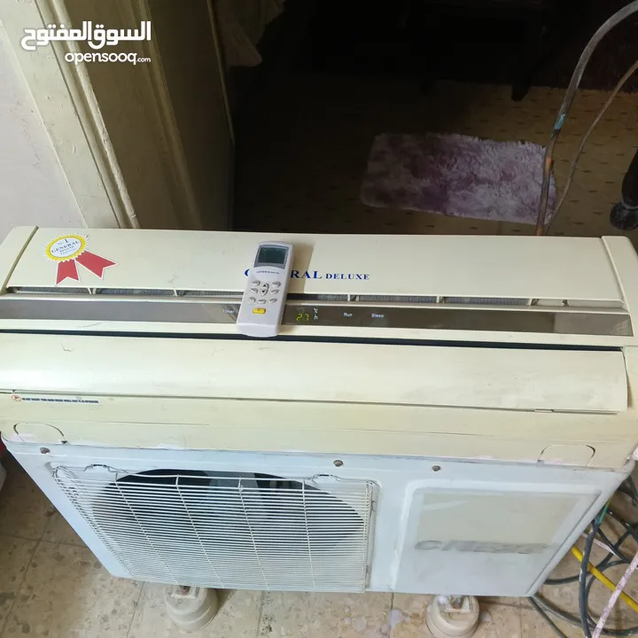 مكيف عادي 1طن جينرال ديلوكس غاز محبوس داخل الجهاز  مع مواسير نحاس 4متر كامل اغراضة السعر 85 دينار