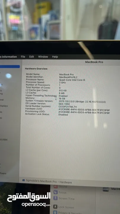 MacBook Pro 2020 13,3 inch 512GB / 8G core i5