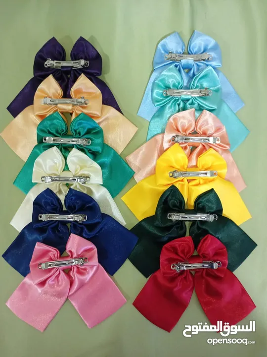 SALE!!!Luxe French Barrettes Bow Chic Silk Satin With FREE 4 Mini Scrunchies.