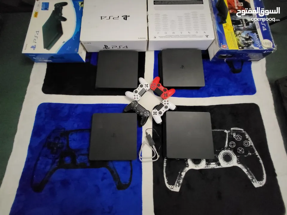 اجهزة PS4 Slim مهكرة بإصدارات 9.00 و 11.00 بضمان شهر مع الالعاب مجانا