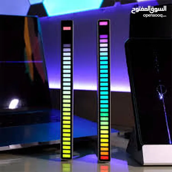 مسطرة  ار جي بي  RGB ذبذبات اضاءه متصاعده  مع حدة الصوت  تعمل على usb