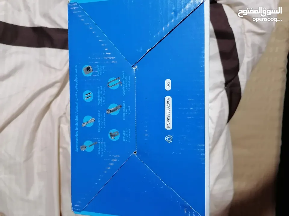 جهاز هاتف أرضي باناسونيك قطعتين أخر أصدار جديد غير مستعمل نهائي بلكرتونه للبيع