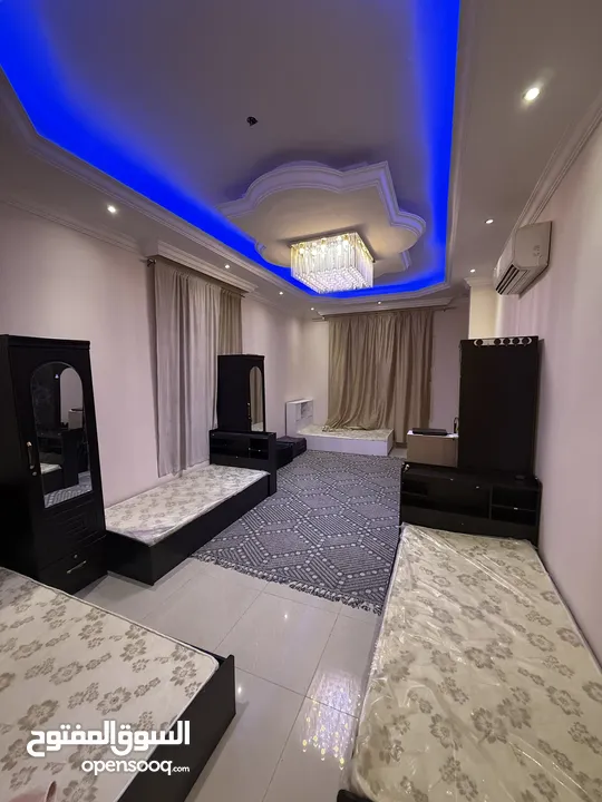 بدون عموله افخم سكن مشترك بنات وشباب في عجمان المويهات و الروضة شامل جميع الخدمات فرش جديد اول ساكن