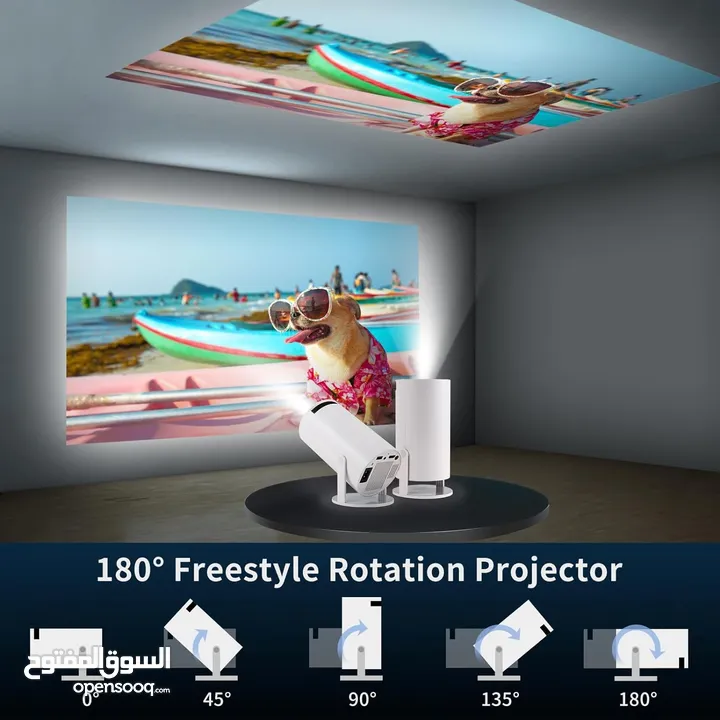 Universal HY300 Ultra HD High Dynamic Range 180 Degree Flip Portable Projector بروجكتور محمول