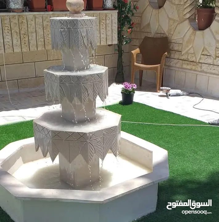 نوافير وشلالات وباربيكو وجميع انواع ديكورات الحجر الطبيعي  العنوان الزرقاء الجديده