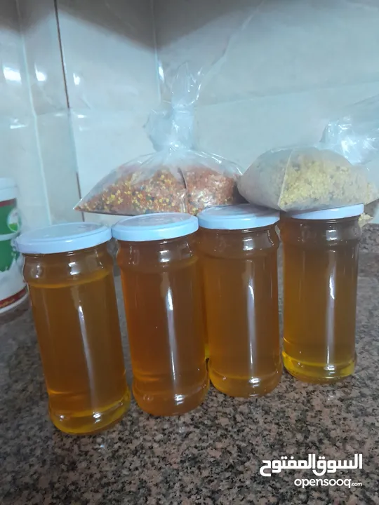 عسل الربيع عجلون  مكفول وحبوب لقاح طازجه