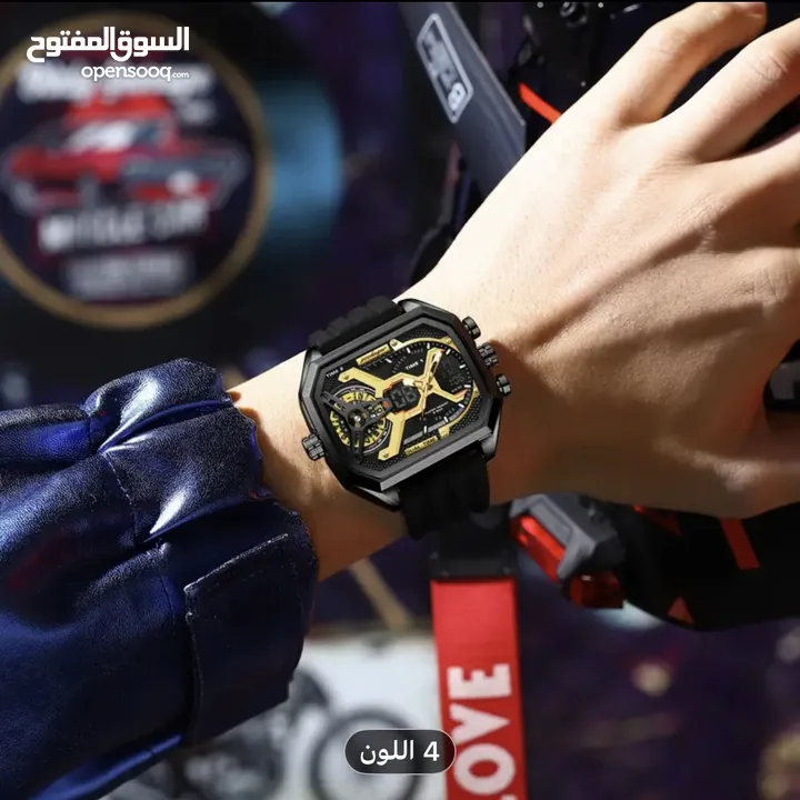 ساعة عمل رجالية من POEDAGAR مع شاشة رقمية، منبه مضيء  شحن من المستودع مجاني بلكامل 7/14يوم شحن
